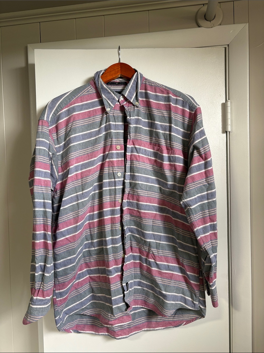 Vintage 90s Dockers Horizontal Striped Button-Down Shirt